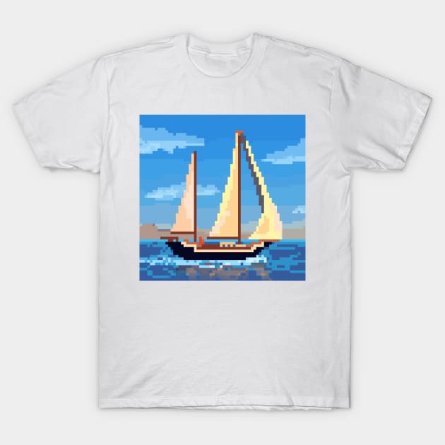 Pixel Boat T-Shirt by Shellz-art